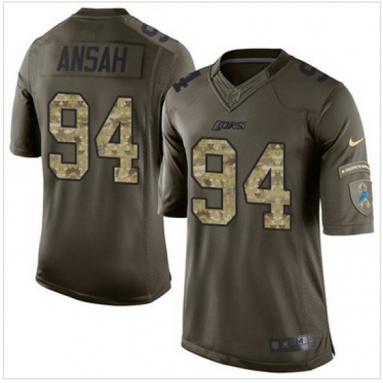 Nike Detroit Lions #94 Ziggy Ansah Green Men 27s Stitched NFL Limited Salute To Service Jersey Nike Detroit Lions #94 Ziggy Ansah Green Men 27s Stitched NFL Limited Salute To Service Jersey