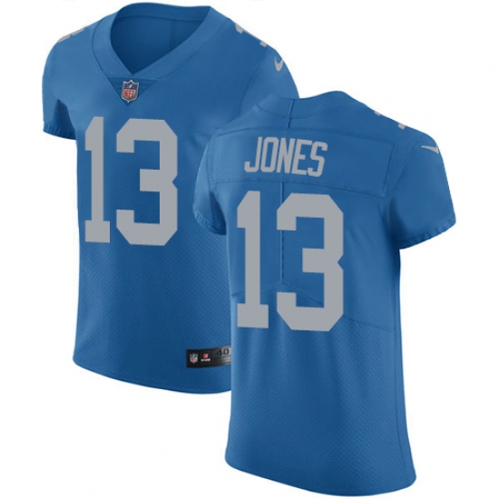 Nike Lions #13 T J Jones Blue Throwback Mens Stitched NFL Vapor Untouchable Elite Jersey Nike Lions #13 T J Jones Blue Throwback Mens Stitched NFL Vapor Untouchable Elite Jersey