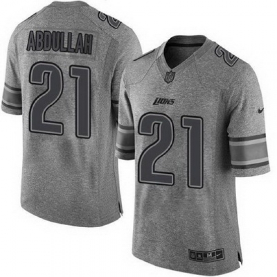 Nike Lions #21 Ameer Abdullah Gray Mens Stitched NFL Limited Gridiron Gray Jersey Nike Lions #21 Ameer Abdullah Gray Mens Stitched NFL Limited Gridiron Gray Jersey