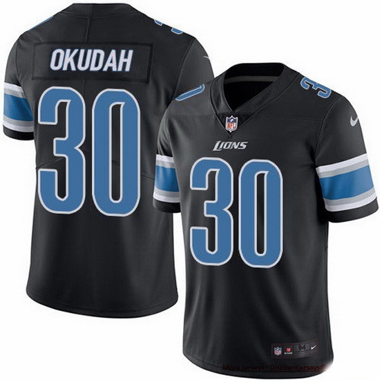 Nike Lions 30 Jeff Okudah Black Men Stitched NFL Limited Rush Jersey Nike Lions 30 Jeff Okudah Black Men Stitched NFL Limited Rush Jersey