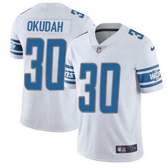 Nike Lions 30 Jeff Okudah White Men Stitched NFL Vapor Untouchable Limited Jersey Nike Lions 30 Jeff Okudah White Men Stitched NFL Vapor Untouchable Limited Jersey