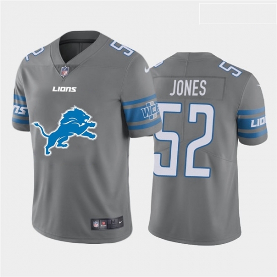 Nike Lions 52 Christian Jones Gray Team Big Logo Vapor Untouchable Limited Jersey Nike Lions 52 Christian Jones Gray Team Big Logo Vapor Untouchable Limited Jersey
