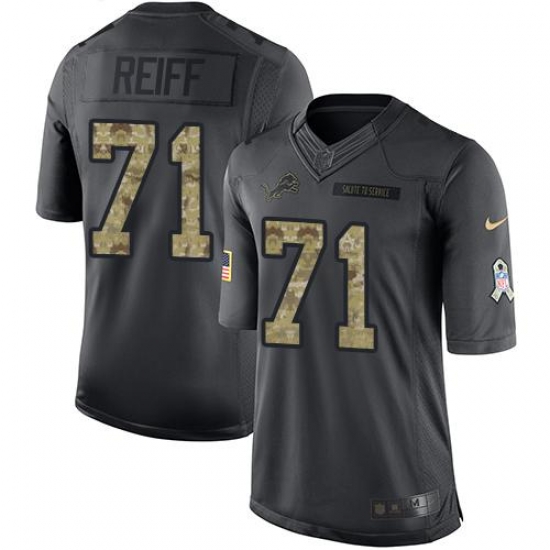 Nike Lions #71 Riley Reiff Black Mens Stitched NFL Limited 2016 Salute To Service Jersey Nike Lions #71 Riley Reiff Black Mens Stitched NFL Limited 2016 Salute To Service Jersey