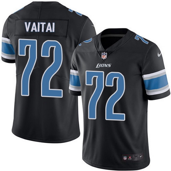 Nike Lions 72 Halapoulivaati Vaitai Black Men Stitched NFL Limited Rush Jersey Nike Lions 72 Halapoulivaati Vaitai Black Men Stitched NFL Limited Rush Jersey