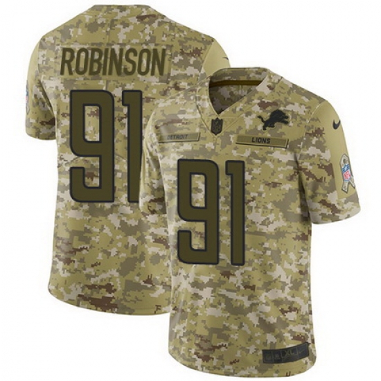 Nike Lions #91 A Shawn Robinson Camo Mens Stitched NFL Limited 2018 Salute To Service Jersey Nike Lions #91 A Shawn Robinson Camo Mens Stitched NFL Limited 2018 Salute To Service Jersey