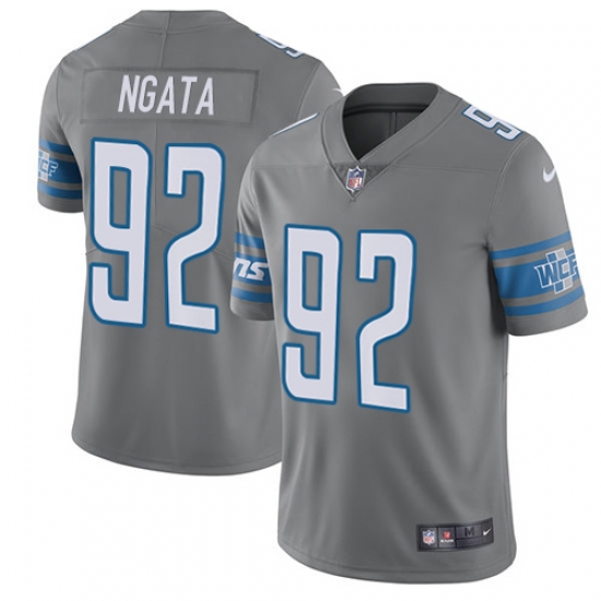 Nike Lions #92 Haloti Ngata Gray Mens Stitched NFL Limited Rush Jersey Nike Lions #92 Haloti Ngata Gray Mens Stitched NFL Limited Rush Jersey