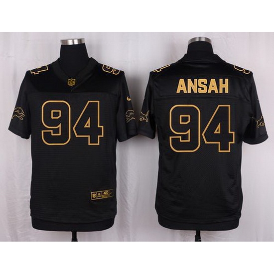 Nike Lions #94 Ziggy Ansah Black Mens Stitched NFL Elite Pro Line Gold Collection Jer Nike Lions #94 Ziggy Ansah Black Mens Stitched NFL Elite Pro Line Gold Collection Jer