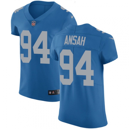 Nike Lions #94 Ziggy Ansah Blue Throwback Mens Stitched NFL Vapor Untouchable Elite Jersey Nike Lions #94 Ziggy Ansah Blue Throwback Mens Stitched NFL Vapor Untouchable Elite Jersey