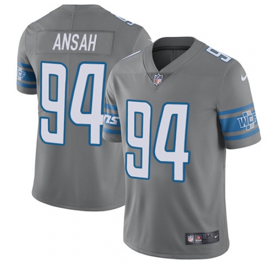 Nike Lions #94 Ziggy Ansah Gray Mens Stitched NFL Limited Rush Jersey Nike Lions #94 Ziggy Ansah Gray Mens Stitched NFL Limited Rush Jersey