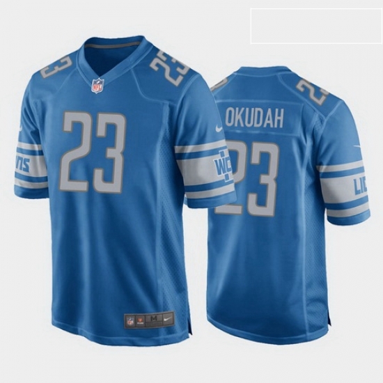men jeff okudah detroit lions blue game jersey men jeff okudah detroit lions blue game jersey