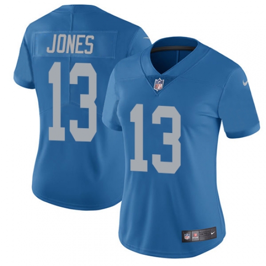 Nike Lions #13 T J Jones Blue Throwback Womens Stitched NFL Vapor Untouchable Limited Jersey Nike Lions #13 T J Jones Blue Throwback Womens Stitched NFL Vapor Untouchable Limited Jersey