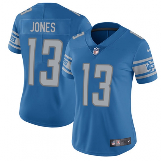 Nike Lions #13 T J Jones Light Blue Team Color Womens Stitched NFL Vapor Untouchable Limited Jersey Nike Lions #13 T J Jones Light Blue Team Color Womens Stitched NFL Vapor Untouchable Limited Jersey