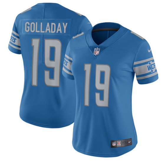 Nike Lions #19 Kenny Golladay Light Blue Team Color Womens Stitched NFL Vapor Untouchable Limited Jersey Nike Lions #19 Kenny Golladay Light Blue Team Color Womens Stitched NFL Vapor Untouchable Limited Jersey