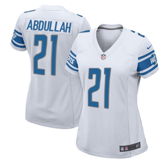Nike Lions #21 Ameer Abdullah White Womens Stitched NFL Elite Jersey Nike Lions #21 Ameer Abdullah White Womens Stitched NFL Elite Jersey
