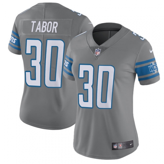 Nike Lions #30 Teez Tabor Gray Womens Stitched NFL Limited Rush Jersey Nike Lions #30 Teez Tabor Gray Womens Stitched NFL Limited Rush Jersey
