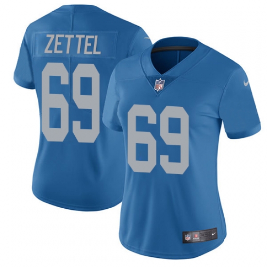 Nike Lions #69 Anthony Zettel Blue Throwback Womens Stitched NFL Vapor Untouchable Limited Jersey Nike Lions #69 Anthony Zettel Blue Throwback Womens Stitched NFL Vapor Untouchable Limited Jersey