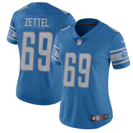 Nike Lions #69 Anthony Zettel Light Blue Team Color Womens Stitched NFL Vapor Untouchable Limited Jersey Nike Lions #69 Anthony Zettel Light Blue Team Color Womens Stitched NFL Vapor Untouchable Limited Jersey