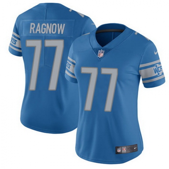 Nike Lions #77 Frank Ragnow Light Blue Team Color Womens Stitched NFL Vapor Untouchable Limited Jersey Nike Lions #77 Frank Ragnow Light Blue Team Color Womens Stitched NFL Vapor Untouchable Limited Jersey