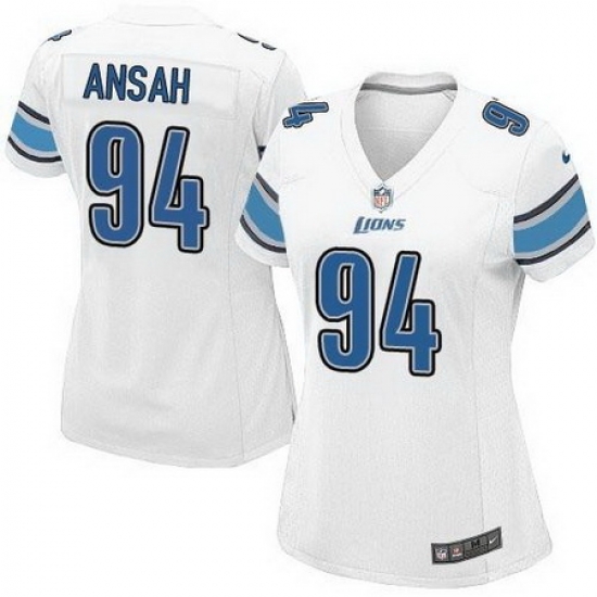 Nike Lions #94 Ziggy Ansah White Womens Stitched NFL Elite Jersey Nike Lions #94 Ziggy Ansah White Womens Stitched NFL Elite Jersey