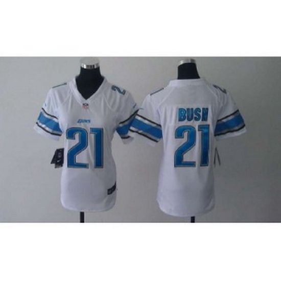Nike Women NFL Detroit Lions #21 Reggie Bush white Jerseys