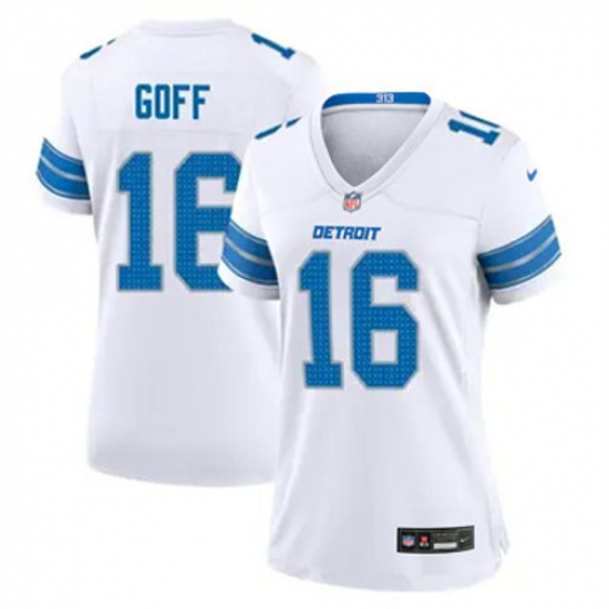 Women Detroit Lions 16 Jared Goff White 2024 F U S E Vapor Limited Stitched Jersey Women Detroit Lions 16 Jared Goff White 2024 F U S E Vapor Limited Stitched Jersey