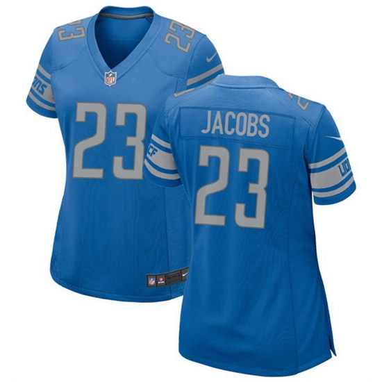 Women Detroit Lions 23 Jerry Jacobs Blue Stitched Jersey 28Run Smaller 29 Women Detroit Lions 23 Jerry Jacobs Blue Stitched Jersey 28Run Smaller 29