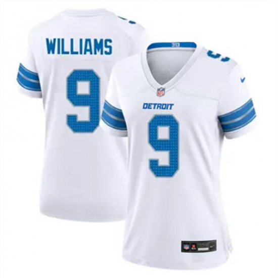 Women Detroit Lions 9 Jameson Williams White 2024 F U S E Vapor Limited Stitched Jersey Women Detroit Lions 9 Jameson Williams White 2024 F U S E Vapor Limited Stitched Jersey