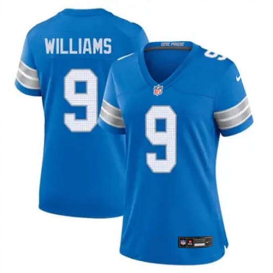 Women Detroit Lions 9 Jameson Williams blue 2024 F U S E Vapor Limited Stitched Jersey Women Detroit Lions 9 Jameson Williams blue 2024 F U S E Vapor Limited Stitched Jersey