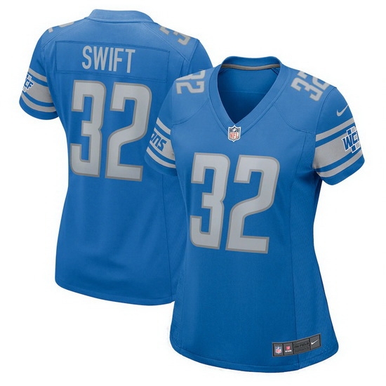 Women Detroit Lions D'Andre Swift #32 Blue Vapor Limited Stitched NFL Jersey Women Detroit Lions D'Andre Swift #32 Blue Vapor Limited Stitched NFL Jersey