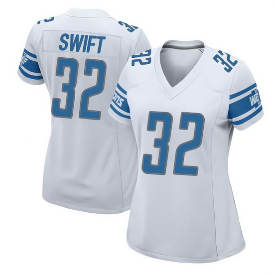 Women Detroit Lions D'Andre Swift #32 White Vapor Limited Stitched NFL Jersey Women Detroit Lions D'Andre Swift #32 White Vapor Limited Stitched NFL Jersey