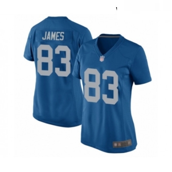 Womens Detroit Lions 83 Jesse James Game Blue Alternate Football Jersey Womens Detroit Lions 83 Jesse James Game Blue Alternate Football Jersey