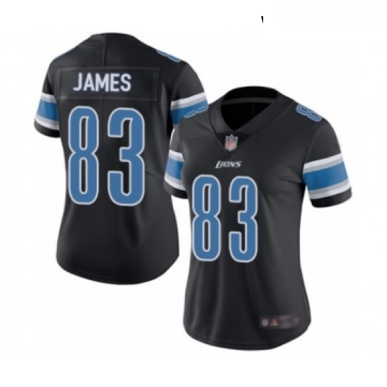 Womens Detroit Lions 83 Jesse James Limited Black Rush Vapor Untouchable Football Jersey Womens Detroit Lions 83 Jesse James Limited Black Rush Vapor Untouchable Football Jersey