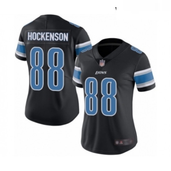 Womens Detroit Lions 88 TJ Hockenson Limited Black Rush Vapor Untouchable Football Jersey Womens Detroit Lions 88 TJ Hockenson Limited Black Rush Vapor Untouchable Football Jersey