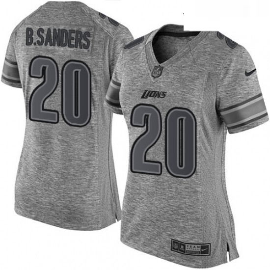 Womens Nike Detroit Lions 20 Barry Sanders Limited Gray Gridiron NFL Jersey Womens Nike Detroit Lions 20 Barry Sanders Limited Gray Gridiron NFL Jersey