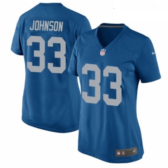 Womens Nike Detroit Lions 33 Kerryon Johnson Game Blue Alternate NFL Jersey Womens Nike Detroit Lions 33 Kerryon Johnson Game Blue Alternate NFL Jersey