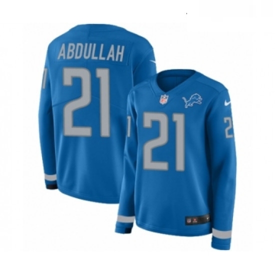 Womens Nike Detroit Lions 33 Kerryon Johnson Limited Blue Therma Long Sleeve NFL Jersey Womens Nike Detroit Lions 33 Kerryon Johnson Limited Blue Therma Long Sleeve NFL Jersey