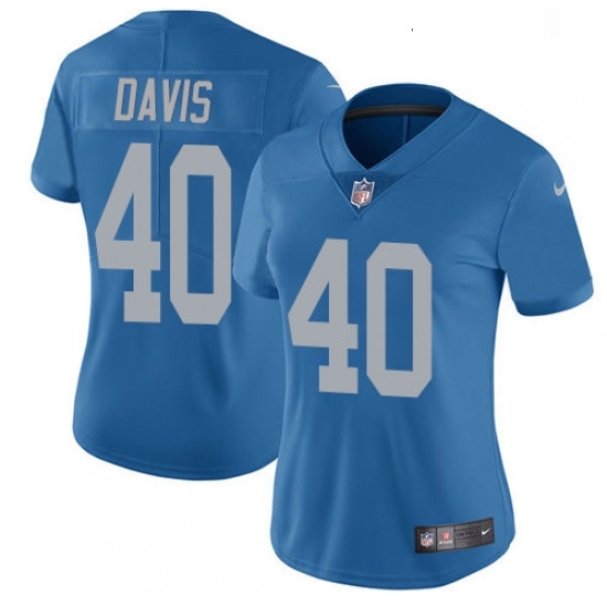 Womens Nike Detroit Lions 40 Jarrad Davis Limited Blue Alternate Vapor Untouchable NFL Jersey Womens Nike Detroit Lions 40 Jarrad Davis Limited Blue Alternate Vapor Untouchable NFL Jersey