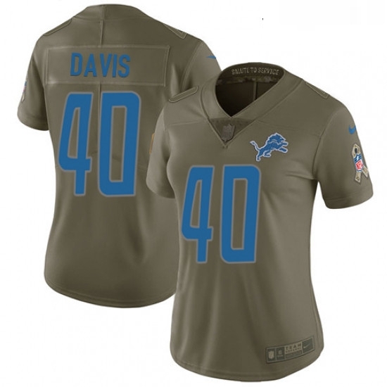 Womens Nike Detroit Lions 40 Jarrad Davis Limited Olive 2017 Salute to Service NFL Jersey Womens Nike Detroit Lions 40 Jarrad Davis Limited Olive 2017 Salute to Service NFL Jersey