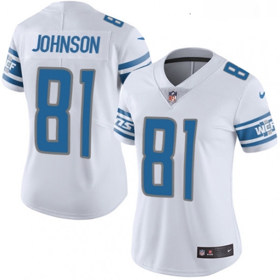 Womens Nike Detroit Lions 81 Calvin Johnson Elite White NFL Jersey Womens Nike Detroit Lions 81 Calvin Johnson Elite White NFL Jersey