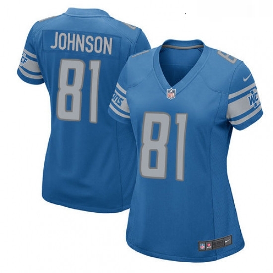 Womens Nike Detroit Lions 81 Calvin Johnson Game Light Blue Team Color NFL Jersey Womens Nike Detroit Lions 81 Calvin Johnson Game Light Blue Team Color NFL Jersey