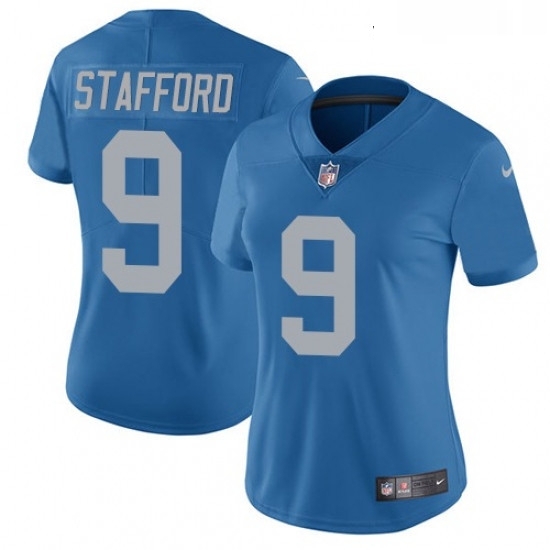 Womens Nike Detroit Lions 9 Matthew Stafford Limited Blue Alternate Vapor Untouchable NFL Jersey Womens Nike Detroit Lions 9 Matthew Stafford Limited Blue Alternate Vapor Untouchable NFL Jersey