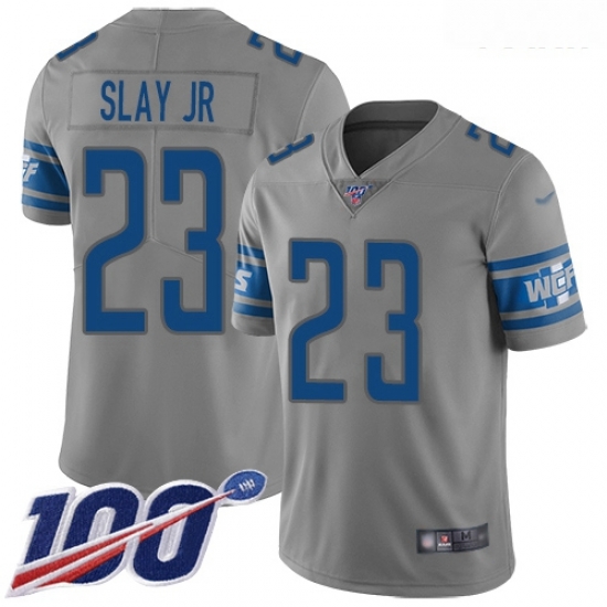 Lions #23 Darius Slay Jr Gray Youth Stitched Football Limited Inverted Legend 100th Season Jersey Lions #23 Darius Slay Jr Gray Youth Stitched Football Limited Inverted Legend 100th Season Jersey