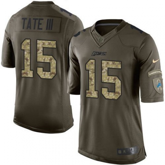 Nike Lions #15 Golden Tate III Green Youth Stitched NFL Limited Salute to Service Jersey Nike Lions #15 Golden Tate III Green Youth Stitched NFL Limited Salute to Service Jersey