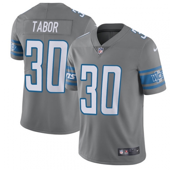 Nike Lions #30 Teez Tabor Gray Youth Stitched NFL Limited Rush Jersey Nike Lions #30 Teez Tabor Gray Youth Stitched NFL Limited Rush Jersey