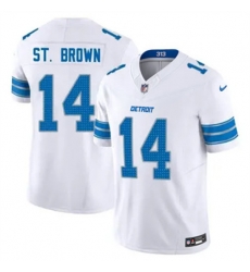 Youth Detroit Lions 14 Amon Ra St  Brown White 2024 F U S E  Vapor Limited Stitched Jersey