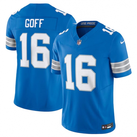 Youth Detroit Lions 16 Jared Goff Blue 2024 F U S E Vapor Limited Stitched Jersey Youth Detroit Lions 16 Jared Goff Blue 2024 F U S E Vapor Limited Stitched Jersey