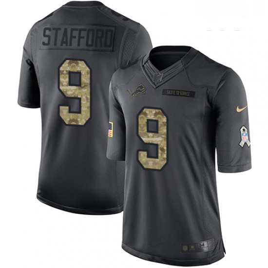 Youth Nike Detroit Lions 9 Matthew Stafford Limited Black 2016 Salute to Service NFL Jersey Youth Nike Detroit Lions 9 Matthew Stafford Limited Black 2016 Salute to Service NFL Jersey
