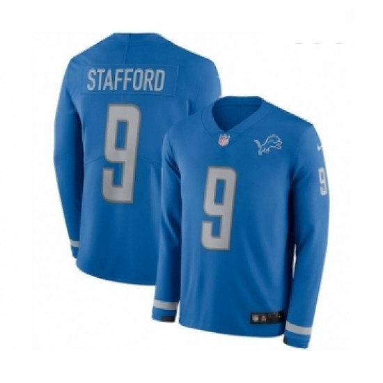 Youth Nike Detroit Lions 9 Matthew Stafford Limited Blue Therma Long Sleeve NFL Jersey Youth Nike Detroit Lions 9 Matthew Stafford Limited Blue Therma Long Sleeve NFL Jersey