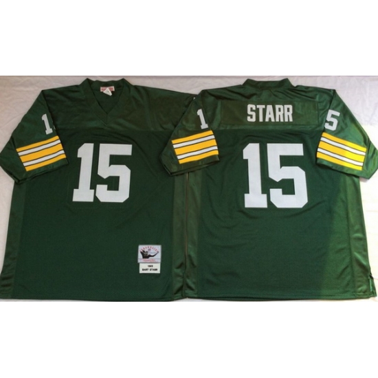 Men Green Bay Green Bay Packers 15 Bart Starr Green M&N Throwback Jersey Men Green Bay Green Bay Packers 15 Bart Starr Green M&N Throwback Jersey