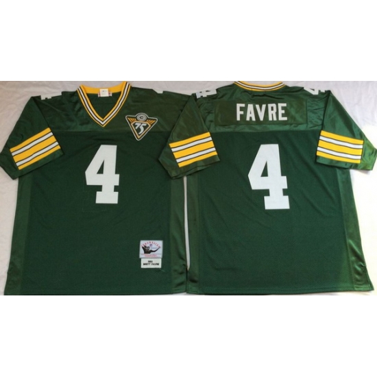 Men Green Bay Green Bay Packers 4 Brett Favre Green M&N Throwback Jersey Men Green Bay Green Bay Packers 4 Brett Favre Green M&N Throwback Jersey